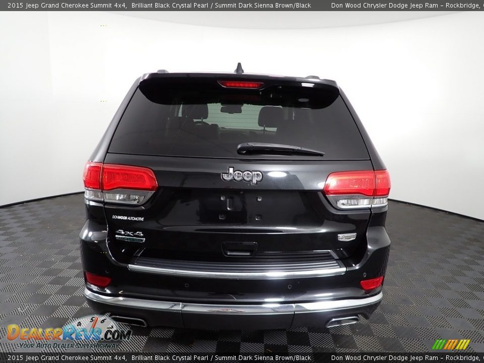 2015 Jeep Grand Cherokee Summit 4x4 Brilliant Black Crystal Pearl / Summit Dark Sienna Brown/Black Photo #15