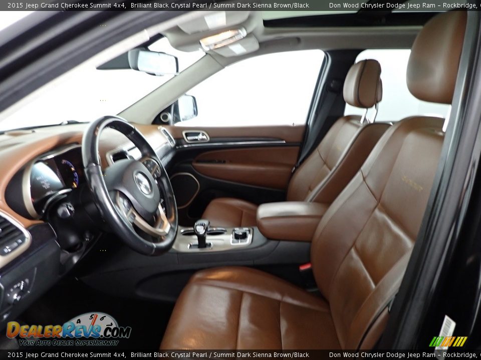 2015 Jeep Grand Cherokee Summit 4x4 Brilliant Black Crystal Pearl / Summit Dark Sienna Brown/Black Photo #22