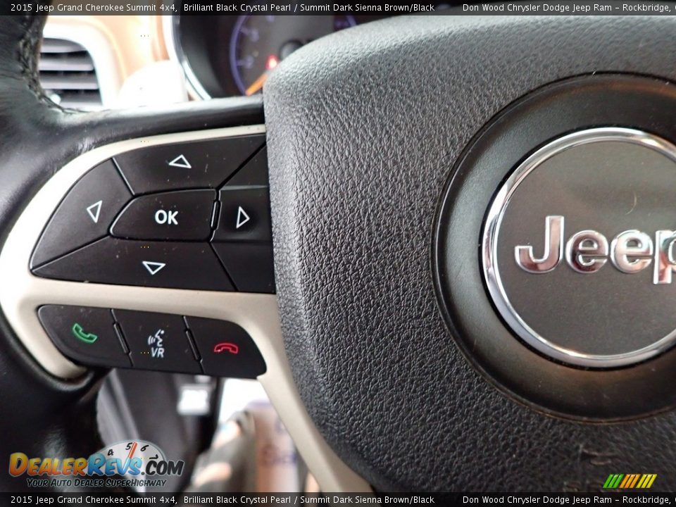 2015 Jeep Grand Cherokee Summit 4x4 Brilliant Black Crystal Pearl / Summit Dark Sienna Brown/Black Photo #24