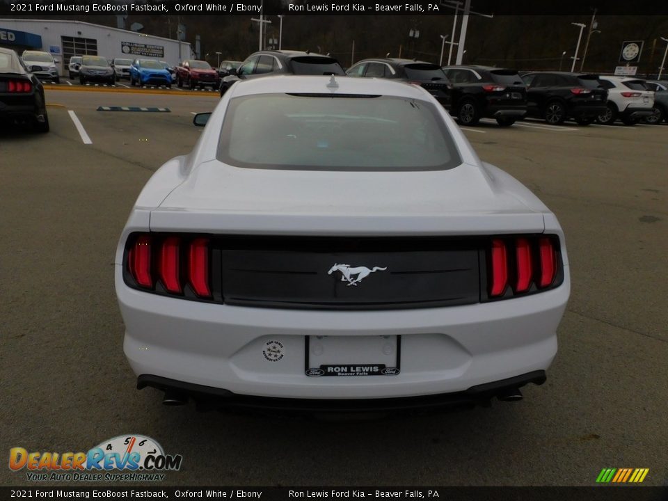 2021 Ford Mustang EcoBoost Fastback Oxford White / Ebony Photo #3