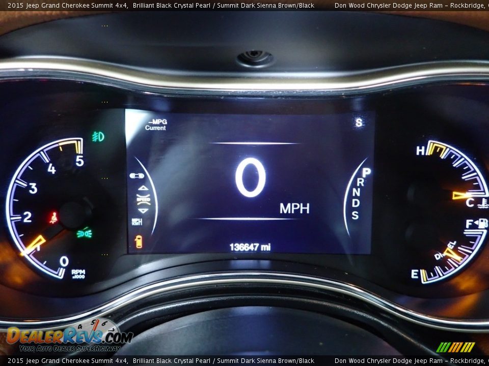 2015 Jeep Grand Cherokee Summit 4x4 Brilliant Black Crystal Pearl / Summit Dark Sienna Brown/Black Photo #26