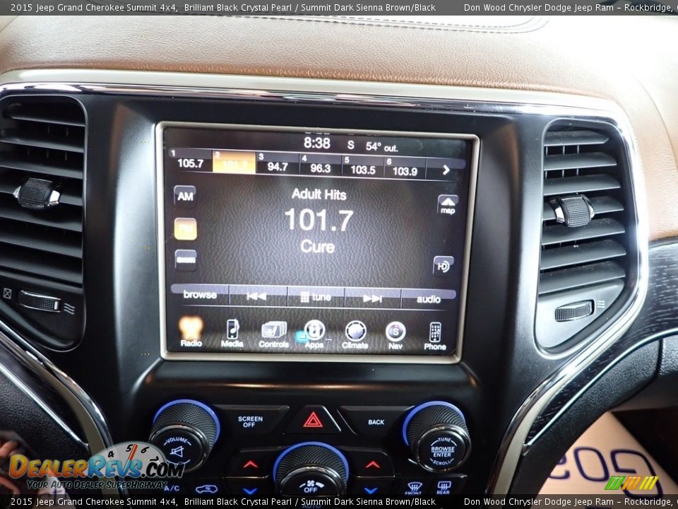 2015 Jeep Grand Cherokee Summit 4x4 Brilliant Black Crystal Pearl / Summit Dark Sienna Brown/Black Photo #27