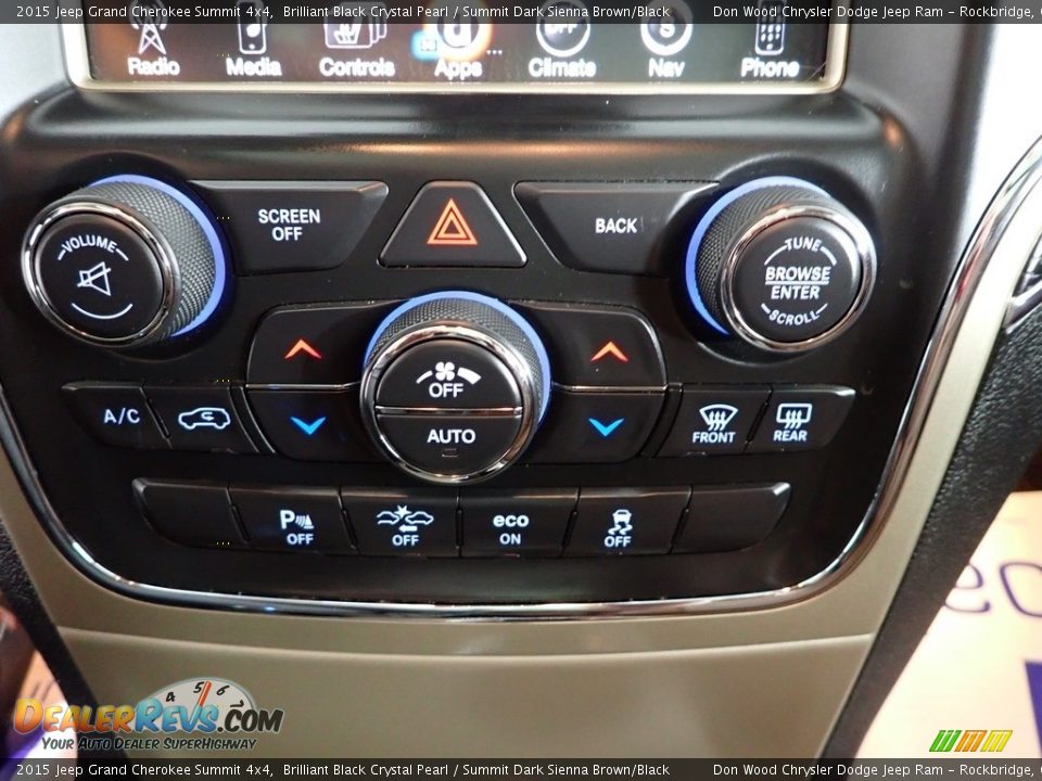 2015 Jeep Grand Cherokee Summit 4x4 Brilliant Black Crystal Pearl / Summit Dark Sienna Brown/Black Photo #28