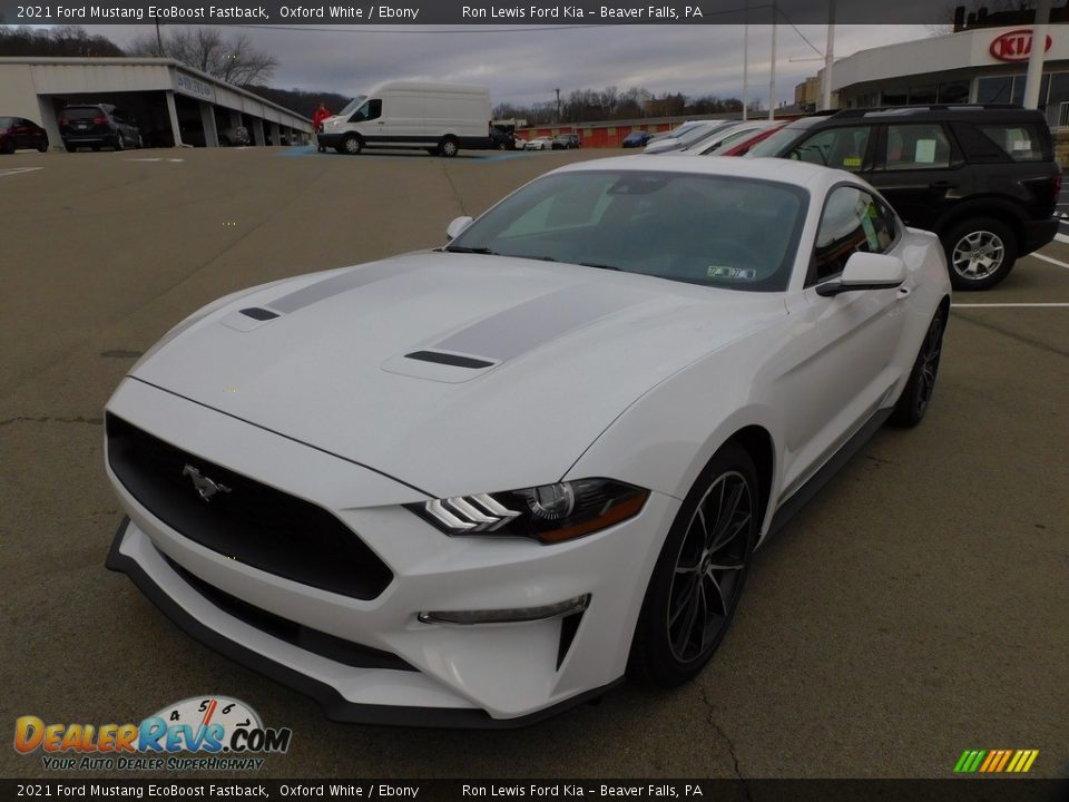 2021 Ford Mustang EcoBoost Fastback Oxford White / Ebony Photo #7