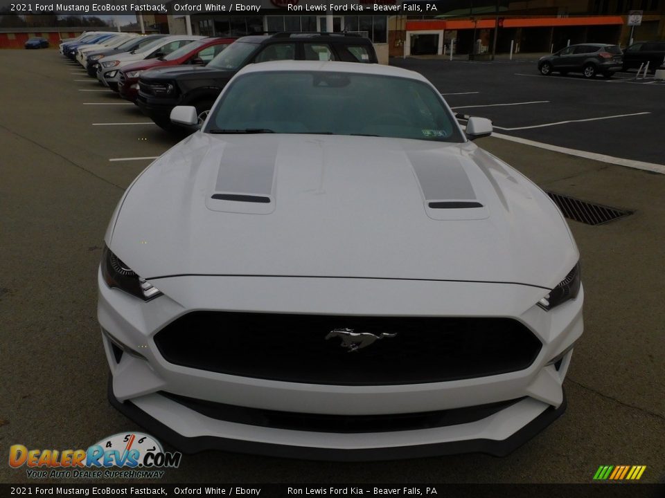 2021 Ford Mustang EcoBoost Fastback Oxford White / Ebony Photo #8