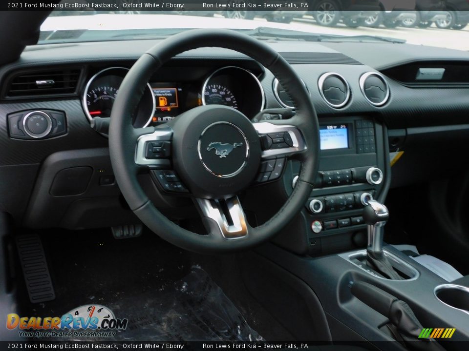 2021 Ford Mustang EcoBoost Fastback Oxford White / Ebony Photo #13