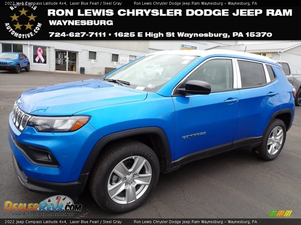 2022 Jeep Compass Latitude 4x4 Laser Blue Pearl / Steel Gray Photo #1