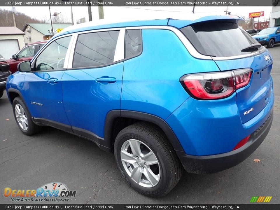 2022 Jeep Compass Latitude 4x4 Laser Blue Pearl / Steel Gray Photo #3
