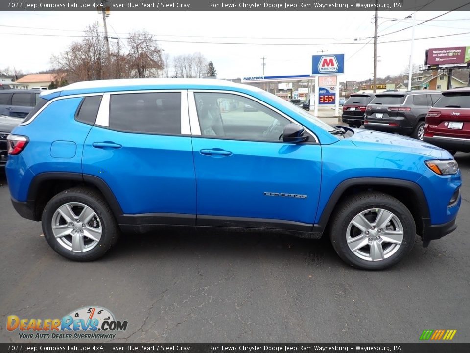 2022 Jeep Compass Latitude 4x4 Laser Blue Pearl / Steel Gray Photo #7