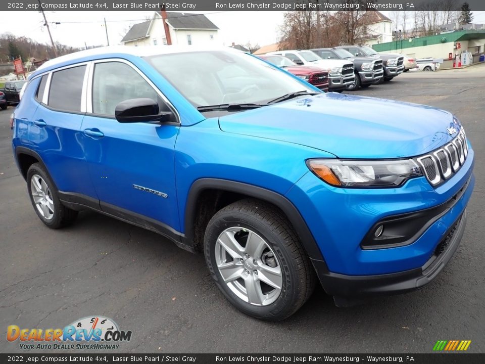 2022 Jeep Compass Latitude 4x4 Laser Blue Pearl / Steel Gray Photo #8