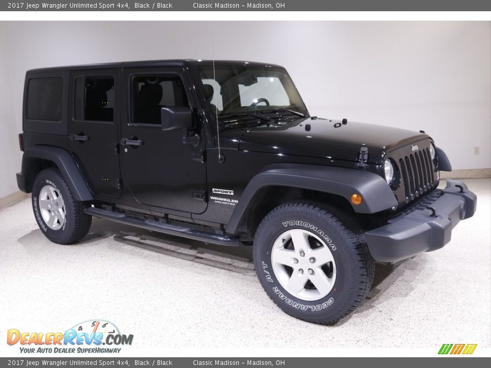 2017 Jeep Wrangler Unlimited Sport 4x4 Black / Black Photo #1