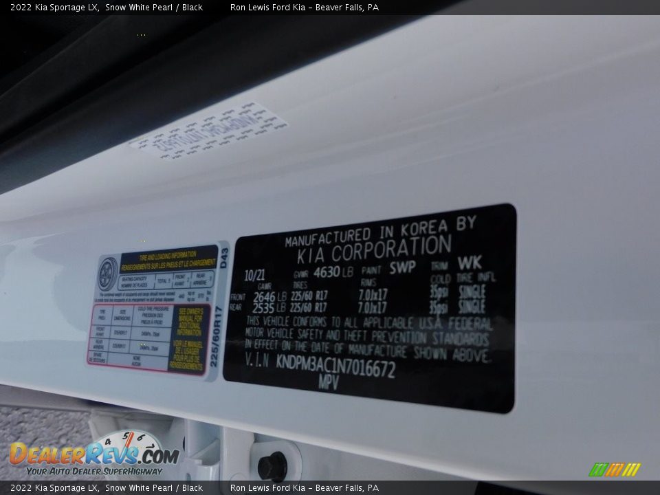2022 Kia Sportage LX Snow White Pearl / Black Photo #20