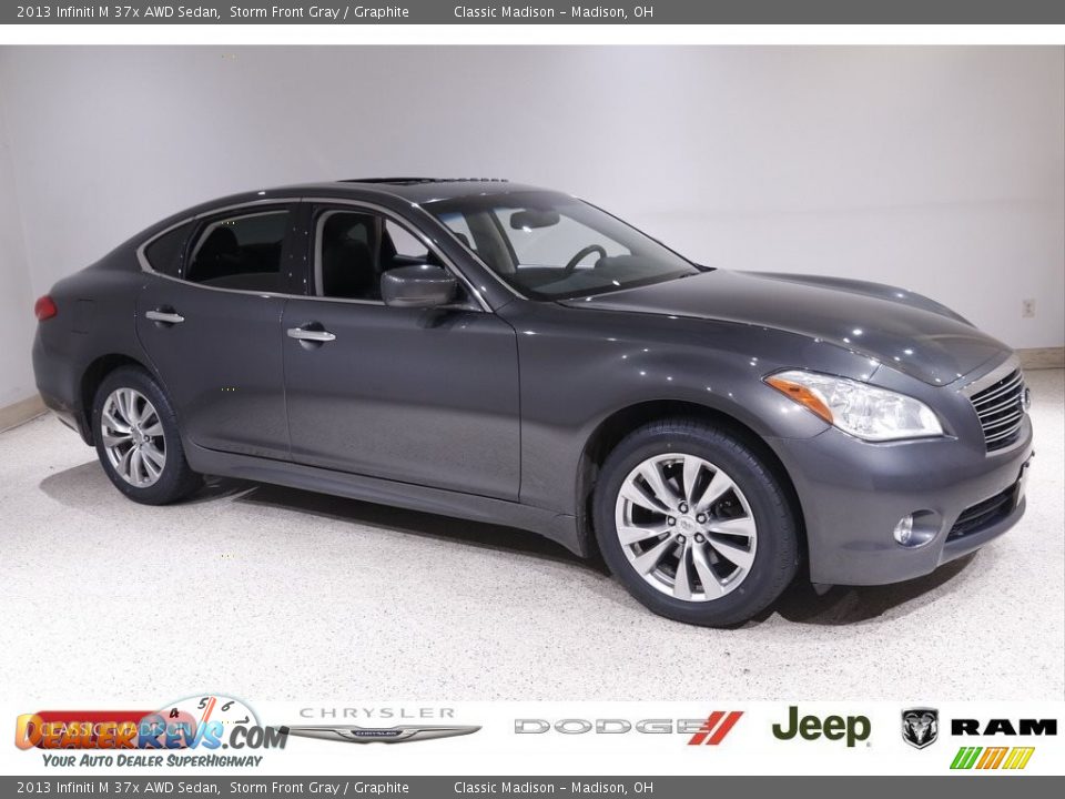 2013 Infiniti M 37x AWD Sedan Storm Front Gray / Graphite Photo #1