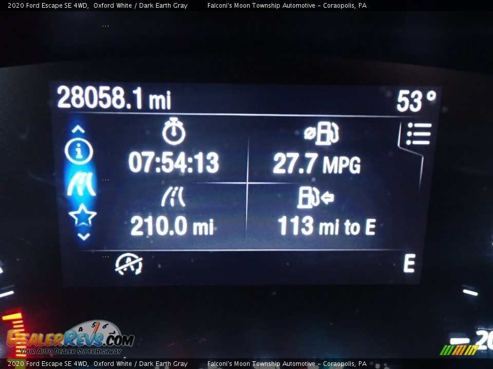 2020 Ford Escape SE 4WD Oxford White / Dark Earth Gray Photo #28