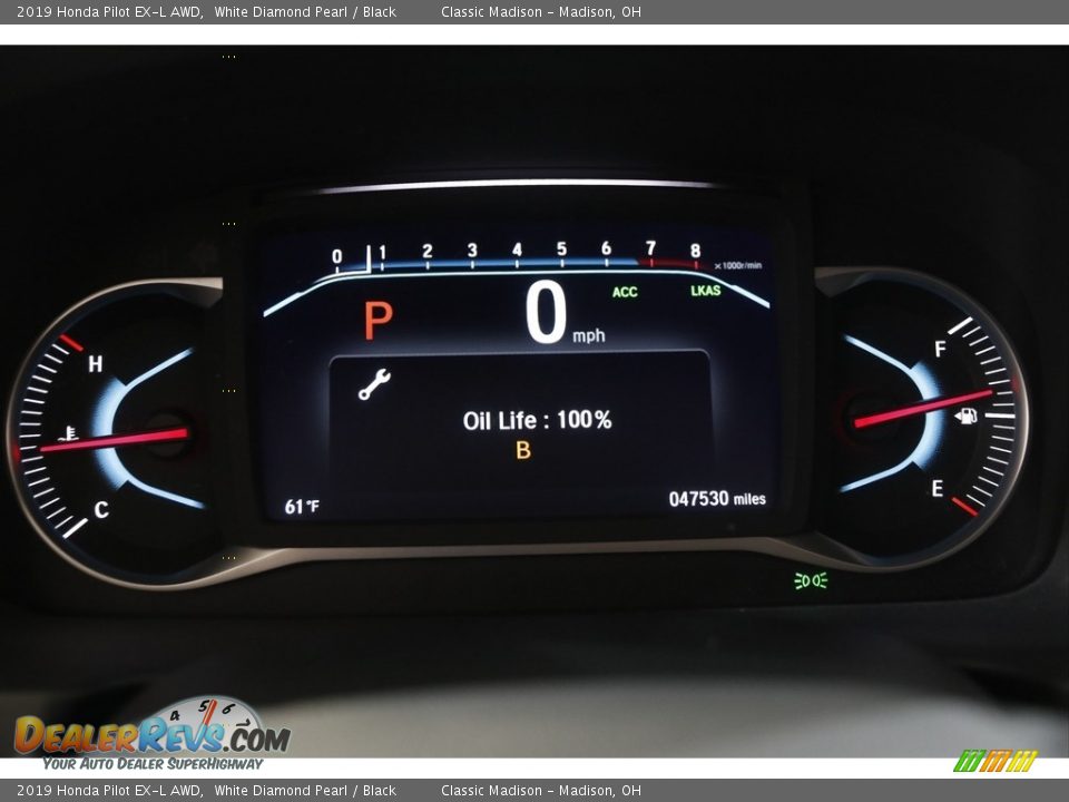2019 Honda Pilot EX-L AWD White Diamond Pearl / Black Photo #8