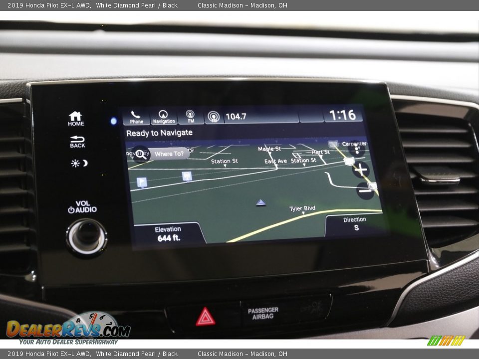 2019 Honda Pilot EX-L AWD White Diamond Pearl / Black Photo #12