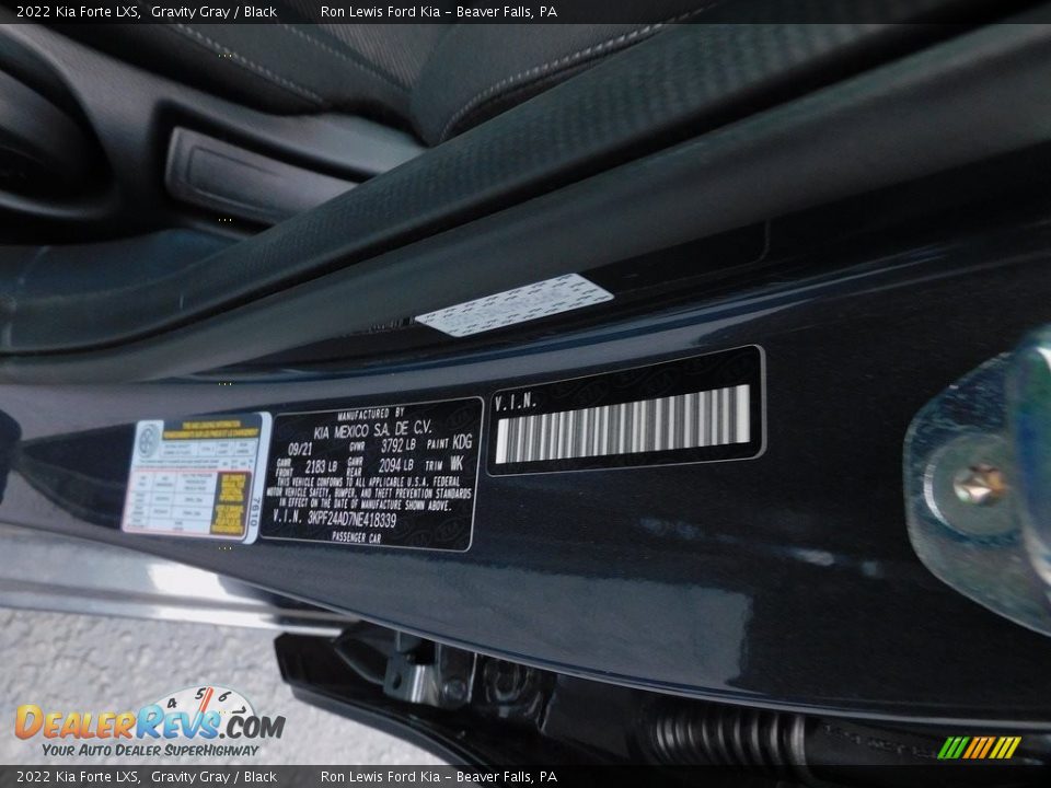 2022 Kia Forte LXS Gravity Gray / Black Photo #20