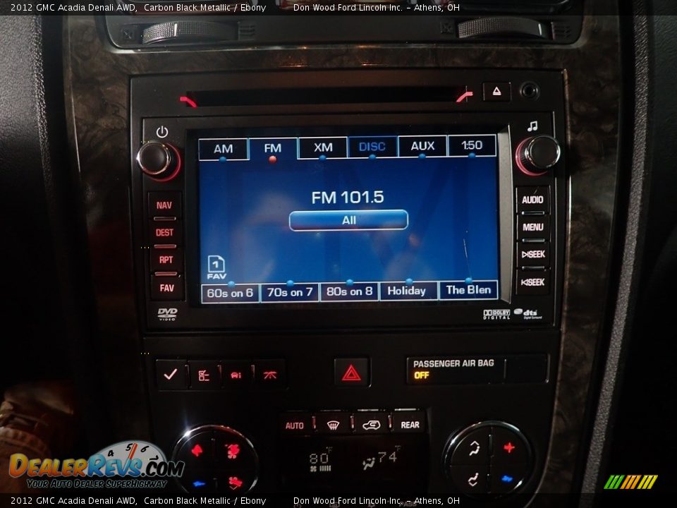 2012 GMC Acadia Denali AWD Carbon Black Metallic / Ebony Photo #30
