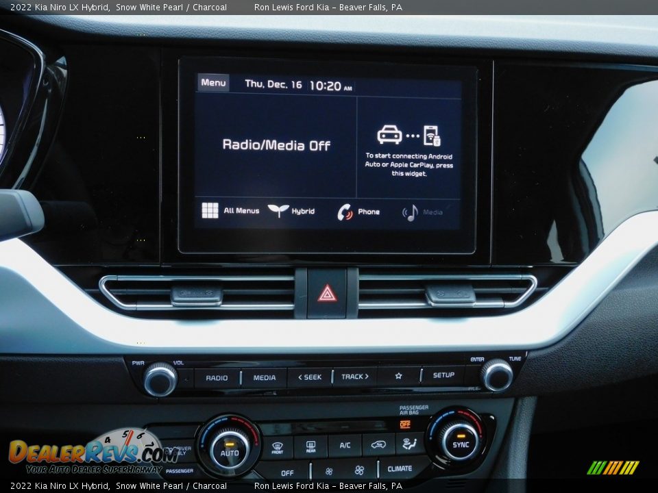 2022 Kia Niro LX Hybrid Snow White Pearl / Charcoal Photo #15