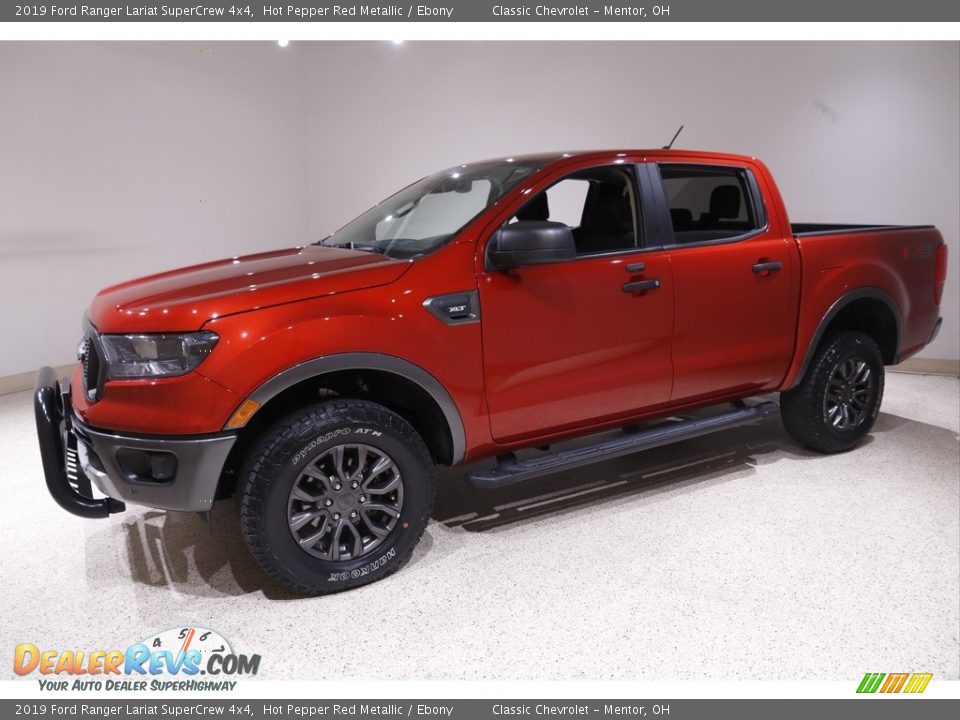 2019 Ford Ranger Lariat SuperCrew 4x4 Hot Pepper Red Metallic / Ebony Photo #3