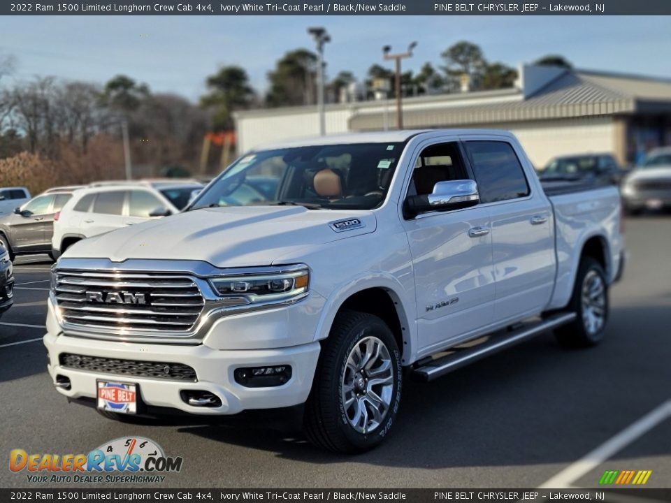 2022 Ram 1500 Limited Longhorn Crew Cab 4x4 Ivory White Tri-Coat Pearl / Black/New Saddle Photo #1