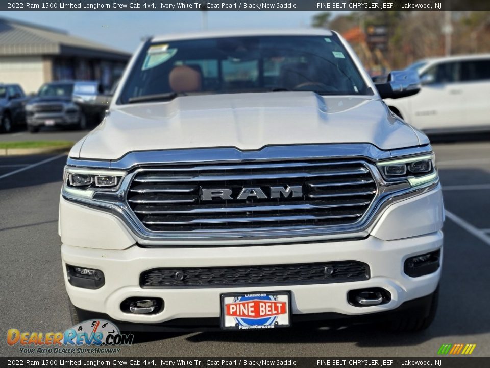 2022 Ram 1500 Limited Longhorn Crew Cab 4x4 Ivory White Tri-Coat Pearl / Black/New Saddle Photo #2