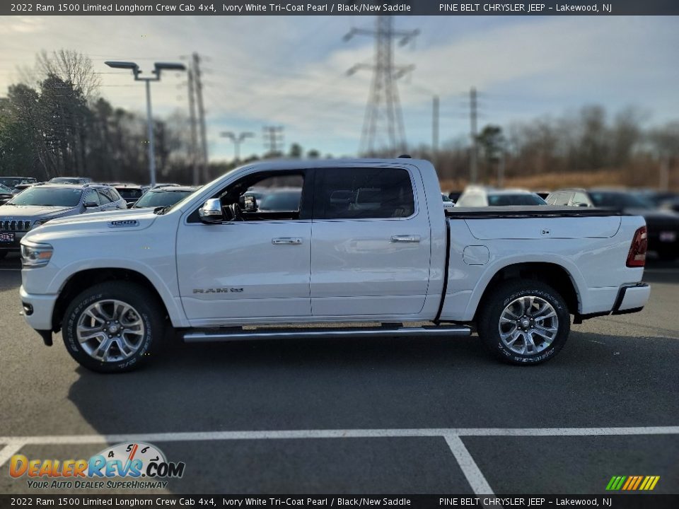 2022 Ram 1500 Limited Longhorn Crew Cab 4x4 Ivory White Tri-Coat Pearl / Black/New Saddle Photo #3