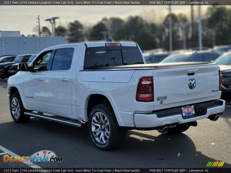 2022 Ram 1500 Limited Longhorn Crew Cab 4x4 Ivory White Tri-Coat Pearl / Black/New Saddle Photo #4