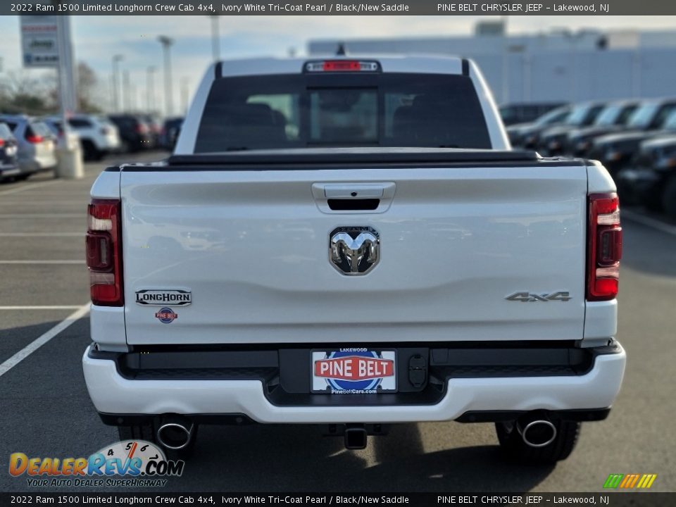 2022 Ram 1500 Limited Longhorn Crew Cab 4x4 Ivory White Tri-Coat Pearl / Black/New Saddle Photo #5