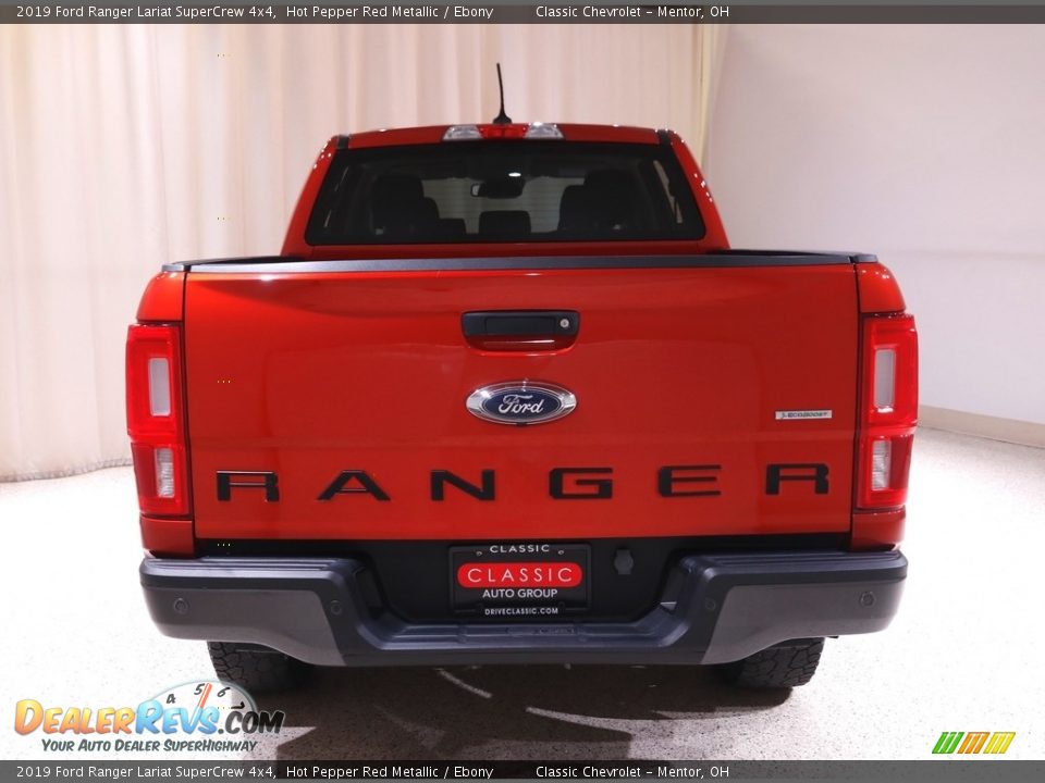 2019 Ford Ranger Lariat SuperCrew 4x4 Hot Pepper Red Metallic / Ebony Photo #18