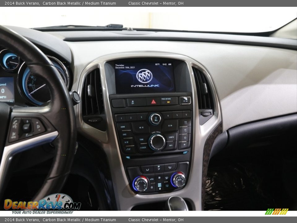 2014 Buick Verano Carbon Black Metallic / Medium Titanium Photo #9