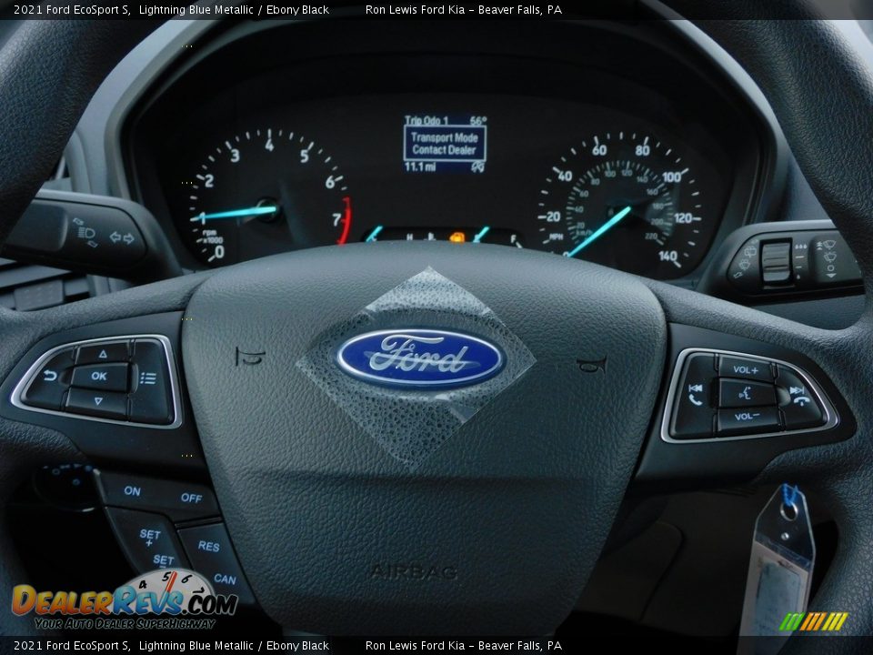 2021 Ford EcoSport S Lightning Blue Metallic / Ebony Black Photo #19