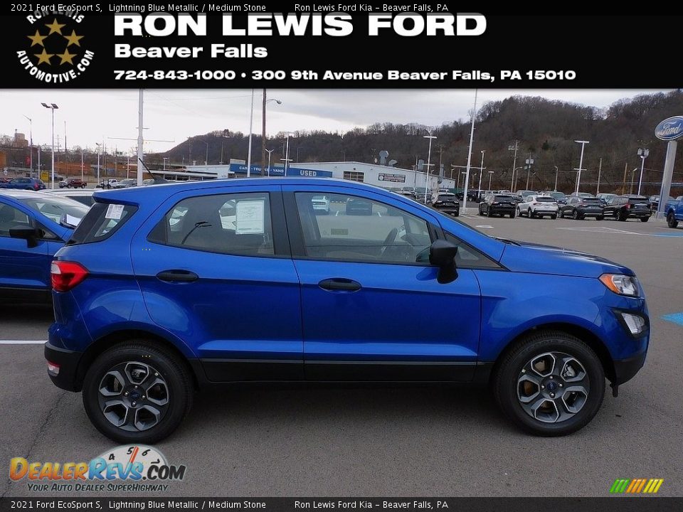 2021 Ford EcoSport S Lightning Blue Metallic / Medium Stone Photo #1