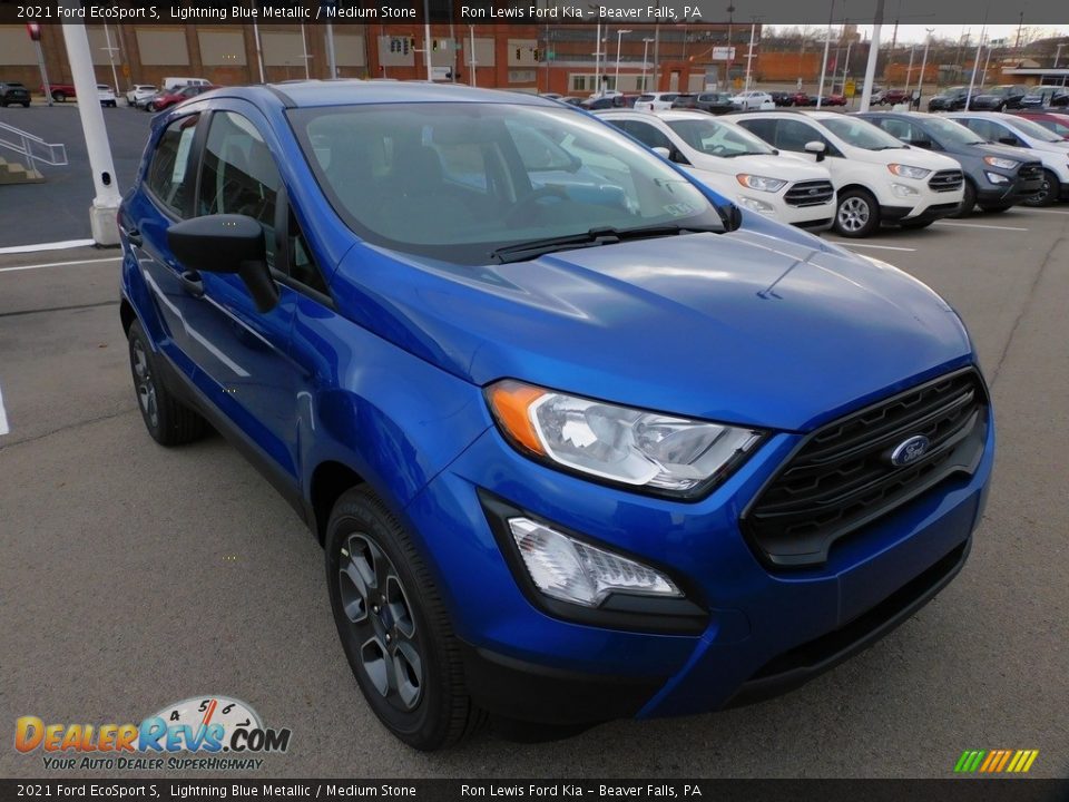 2021 Ford EcoSport S Lightning Blue Metallic / Medium Stone Photo #8