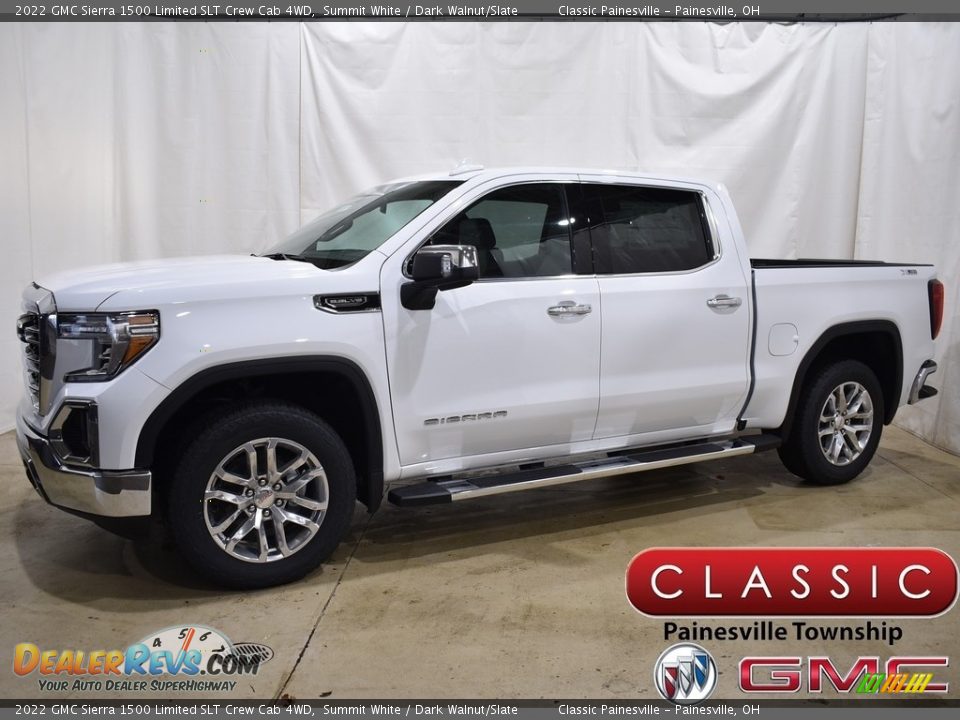 2022 GMC Sierra 1500 Limited SLT Crew Cab 4WD Summit White / Dark Walnut/Slate Photo #1