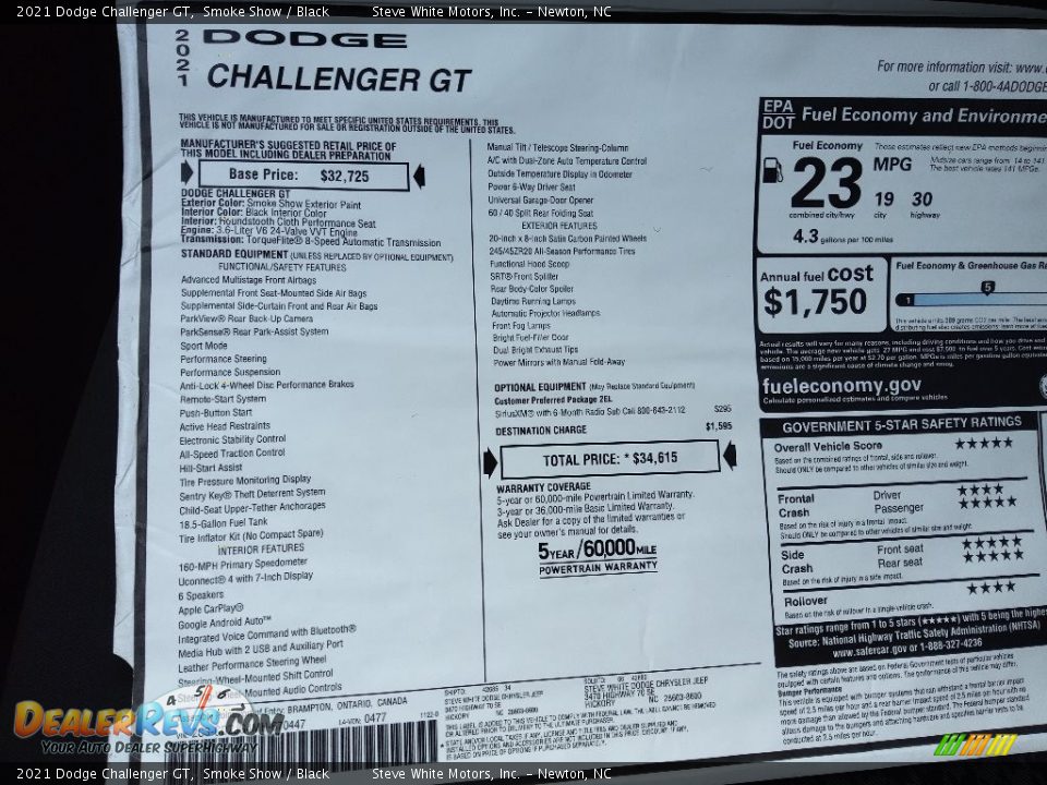 2021 Dodge Challenger GT Smoke Show / Black Photo #24