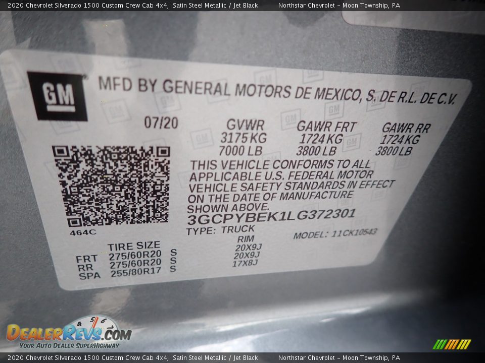 2020 Chevrolet Silverado 1500 Custom Crew Cab 4x4 Satin Steel Metallic / Jet Black Photo #28