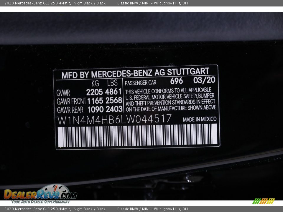 2020 Mercedes-Benz GLB 250 4Matic Night Black / Black Photo #21