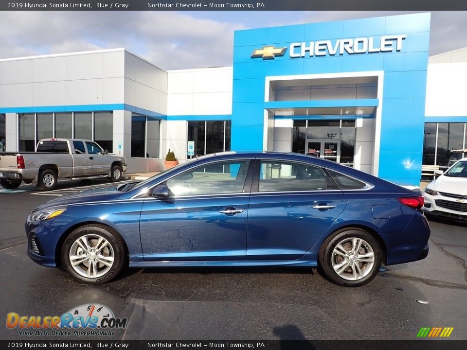 2019 Hyundai Sonata Limited Blue / Gray Photo #3