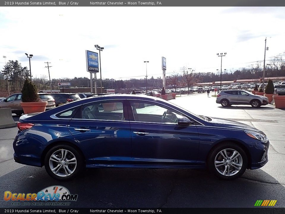 2019 Hyundai Sonata Limited Blue / Gray Photo #9