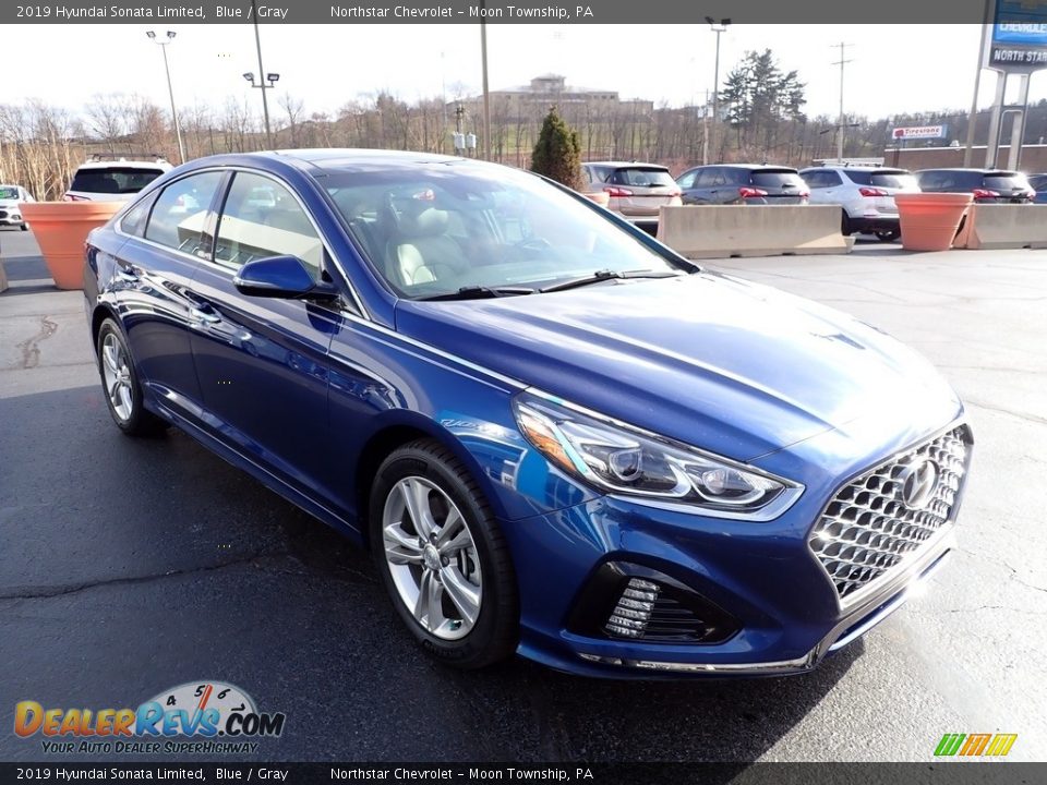 2019 Hyundai Sonata Limited Blue / Gray Photo #10