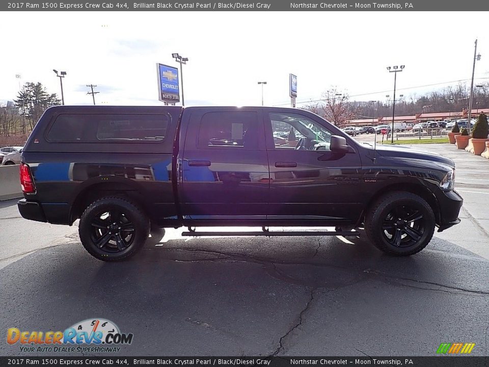 2017 Ram 1500 Express Crew Cab 4x4 Brilliant Black Crystal Pearl / Black/Diesel Gray Photo #9