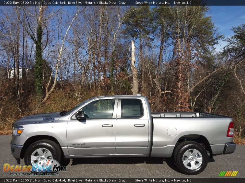 2022 Ram 1500 Big Horn Quad Cab 4x4 Billet Silver Metallic / Black/Diesel Gray Photo #1