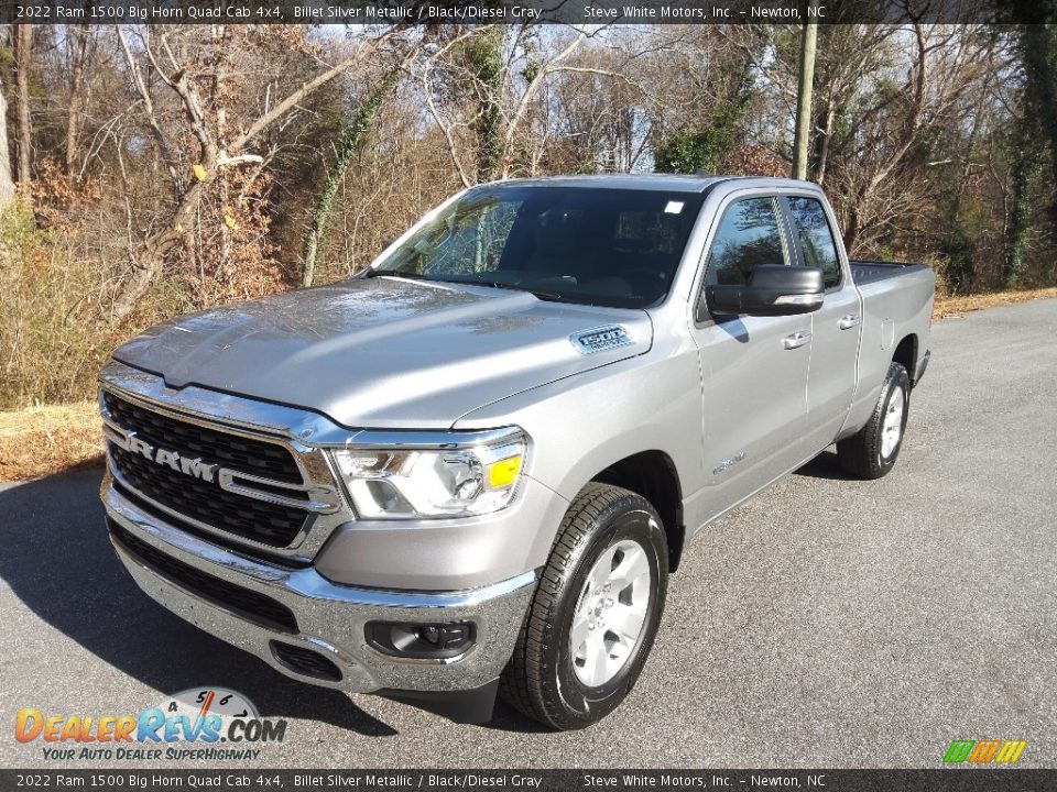 2022 Ram 1500 Big Horn Quad Cab 4x4 Billet Silver Metallic / Black/Diesel Gray Photo #2