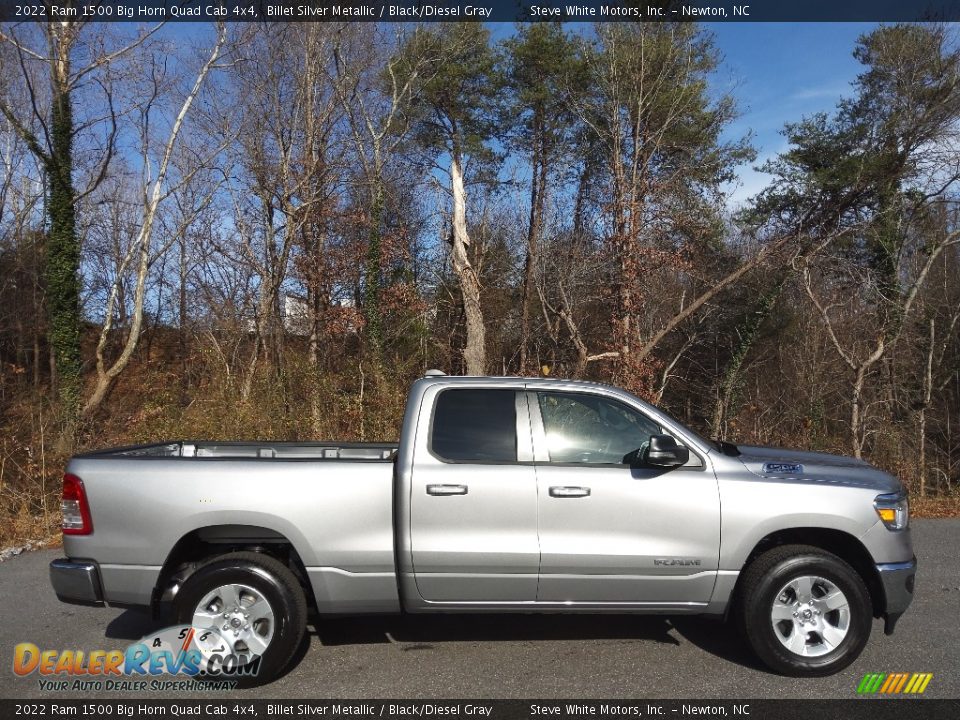 2022 Ram 1500 Big Horn Quad Cab 4x4 Billet Silver Metallic / Black/Diesel Gray Photo #5