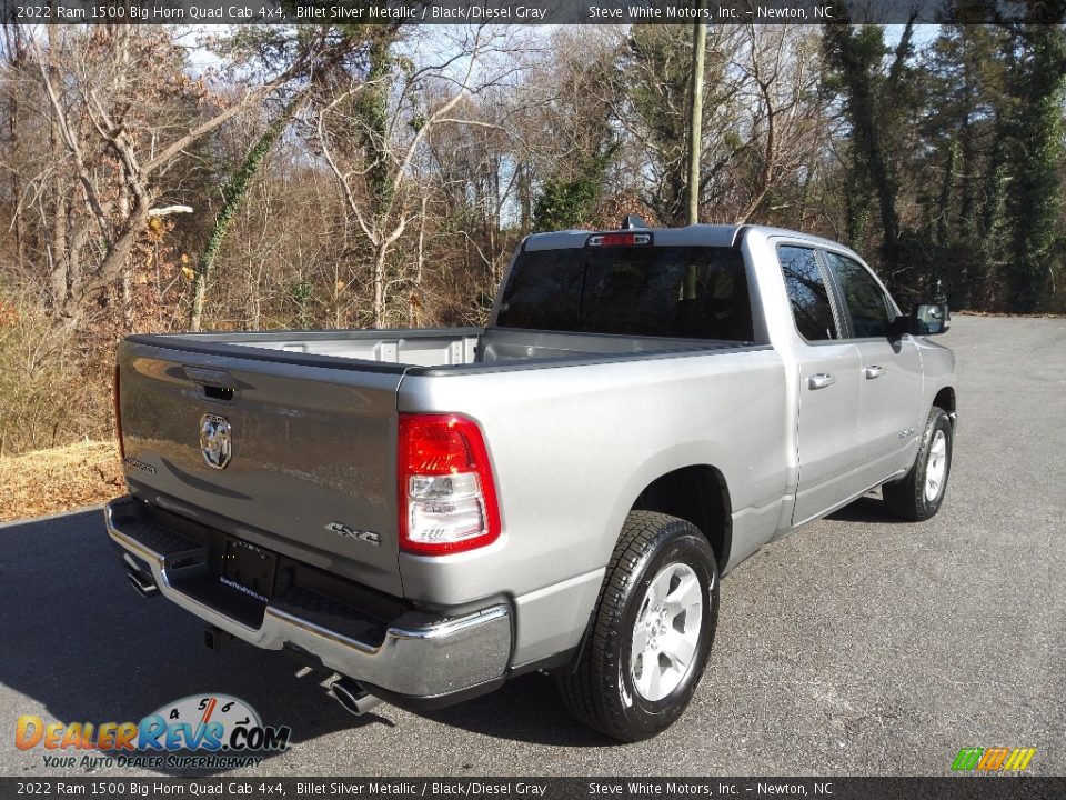2022 Ram 1500 Big Horn Quad Cab 4x4 Billet Silver Metallic / Black/Diesel Gray Photo #6
