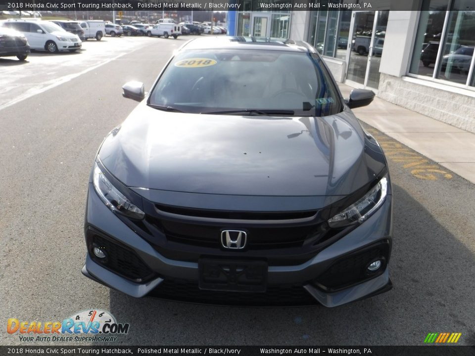 2018 Honda Civic Sport Touring Hatchback Polished Metal Metallic / Black/Ivory Photo #5