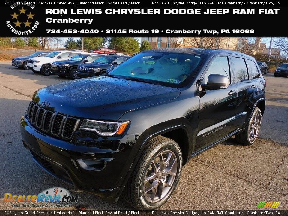 2021 Jeep Grand Cherokee Limited 4x4 Diamond Black Crystal Pearl / Black Photo #1