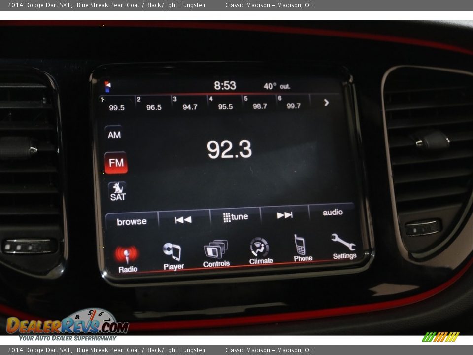 2014 Dodge Dart SXT Blue Streak Pearl Coat / Black/Light Tungsten Photo #10