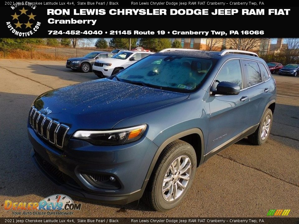 2021 Jeep Cherokee Latitude Lux 4x4 Slate Blue Pearl / Black Photo #1